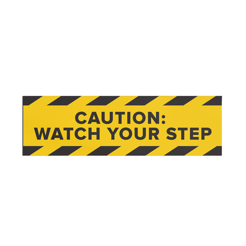 Caution Watch Your Step Sticker Signs (Pack of 2)