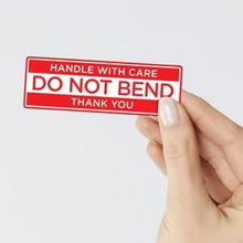 Load image into Gallery viewer, Bulk Case of 50 Rolls - 1000 pcs Do Not Bend Stickers for Shipping 1x3 Inch Roll Labels
