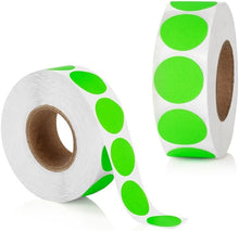 Load image into Gallery viewer, Bulk Case of 50 Sets - 2000pcs Neon Green Dot Sticker Label Roll, 0.75&quot; Diameter Labels, 1000/roll (Pack of 2)
