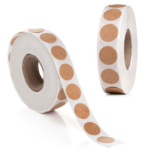 Load image into Gallery viewer, Bulk Case of 250 Sets - 2000pcs Kraft Dot Stickers Roll 0.5 inch Diameter Adhesive Circles, 1000/roll (Pack of 2)