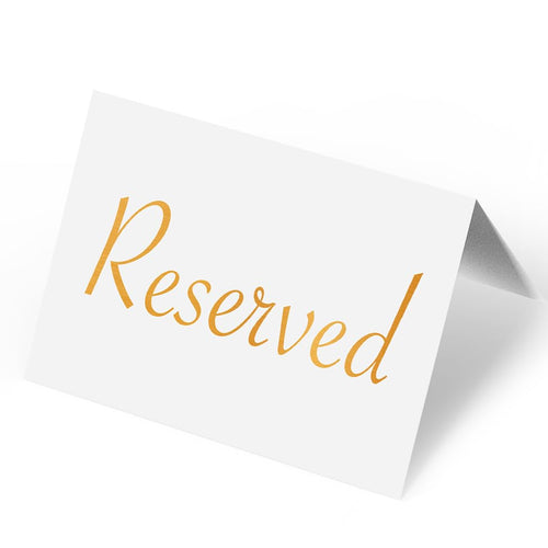 Bulk Case of 150 Sets - Reserved Table Signs for Wedding 20 Pack | Elegant Gold Place Cards Reserved for Family at Wedding Reception Restaurant Party