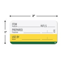 Load image into Gallery viewer, Bulk Case of 100 Rolls - 500pcs Shelf Life Labels for Food Rotation &amp; Food Prep, 500 per Roll 1&quot; x 2&quot;