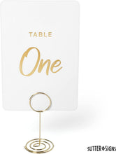 Load image into Gallery viewer, Bulk Case of 20 Sets - Wedding Table Numbers 1-30 Gold Card Holders Set | Elegant Table Seating Signs for Wedding Receptions
