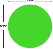 Load image into Gallery viewer, Bulk Case of 50 Sets - 2000pcs Neon Green Dot Sticker Label Roll, 0.75" Diameter Labels, 1000/roll (Pack of 2)
