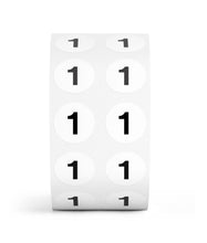 Load image into Gallery viewer, Bulk Case of 125 Sets - 1000pcs Number 1 Stickers, 0.5" Number One Sticker Dot Labels for Organization, Inventory, 1000/roll