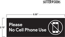 Load image into Gallery viewer, Bulk Case of 250 Sets - 6pcs No Cell Phone Use Sign Stickers | Self Adhesive Vinyl Stickers 8.5&quot; x 2.75&quot;