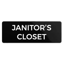 Load image into Gallery viewer, Bulk Case of 250 Signs - Janitor&#39;s Closet Sign, Durable ABS Plastic with Full Adhesive Backing, Sign for Door or Wall, 2x6&quot;
