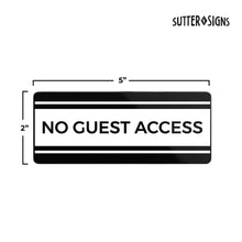 Load image into Gallery viewer, Bulk Case of 100 Signs - No Guest Access Sign 2x5", ABS Plastic Owners Closet Door Sign with Adhesive Backing for Vacation Rentals