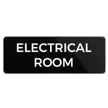 Load image into Gallery viewer, Bulk Case of 250 Signs - Electrical Room Sign, Durable ABS Plastic with Full Adhesive Backing, Sign for Door or Wall, 2x6&quot;
