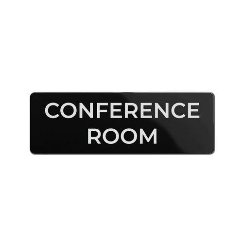 Bulk Case of 250 Signs - Conference Room Sign, Durable ABS Plastic with Full Adhesive Backing, Sign for Door or Wall, 2x6