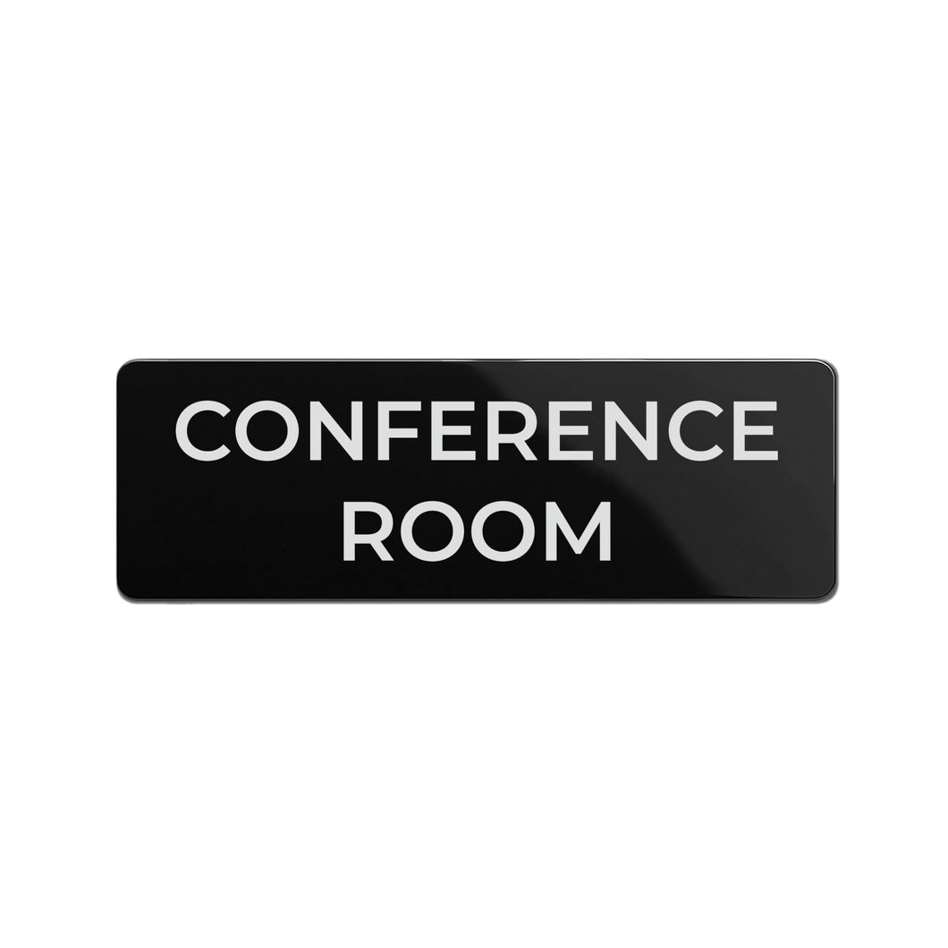 Bulk Case of 250 Signs - Conference Room Sign, Durable ABS Plastic with Full Adhesive Backing, Sign for Door or Wall, 2x6