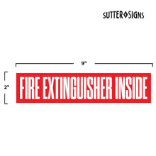 Load image into Gallery viewer, Bulk Case of 250 Sets - 5pk Fire Extinguisher Inside Sticker, Weatherproof Adhesive Decal Signs for Truck, 9" x 2"