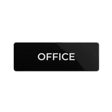 Load image into Gallery viewer, Bulk Case of 100 Signs - Office Sign 2x6", Durable ABS Plastic with Full Adhesive Backing, Sign for Door or Wall
