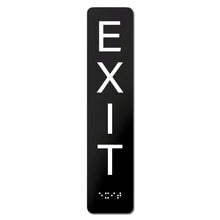 Load image into Gallery viewer, Bulk Case of 100 Sets - Exit Sign with Braille Self Adhesive Plastic ADA Sign 2" x 9", Self Adhesive Plastic ADA Building Sign, 2" x 9" Vertical Orientation