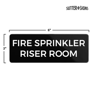 Bulk Case of 250 Signs - Fire Sprinkler Riser Room Sign, Durable ABS Plastic with Full Adhesive Backing, Sign for Door or Wall, 2x6"