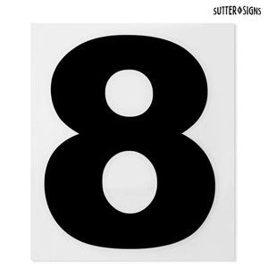 Bulk Case of 100 Sets - Black Vinyl Numbers 6 Inch 0-9 - Weatherproof Peel and Stick Adhesive Number Stickers
