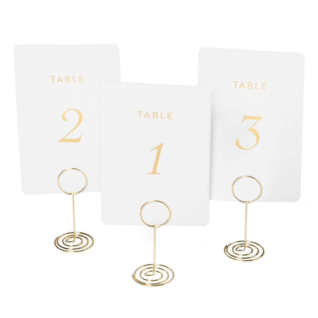 Bulk Case of 20 Sets - Wedding Table Numbers 1-30 Gold Card Holders Set | Elegant Table Seating Signs for Wedding Receptions