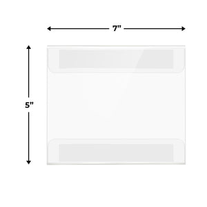Bulk Case of 34 Sets - 6pk Acrylic Wall Sign Holders 5x7 | Horizontal Wall Frame Document Holder with Strong Adhesive Tape to Mount