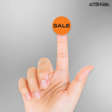 Load image into Gallery viewer, Bulk Case of 100 Rolls - 1000 pcs Sale Stickers for Retail Store Bright Orange Garage Yard Sales