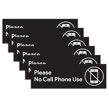 Load image into Gallery viewer, Bulk Case of 250 Sets - 6pcs No Cell Phone Use Sign Stickers | Self Adhesive Vinyl Stickers 8.5&quot; x 2.75&quot;