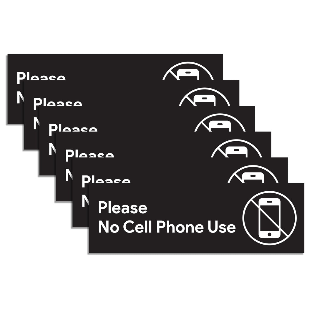 Bulk Case of 250 Sets - 6pcs No Cell Phone Use Sign Stickers | Self Adhesive Vinyl Stickers 8.5