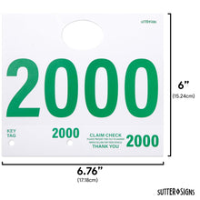 Load image into Gallery viewer, Car Service Tags 2000-2999 - Bulk Case of 3 Sets (3,000 Tags Total)
