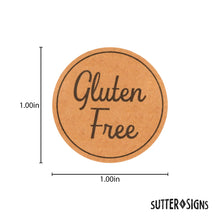 Load image into Gallery viewer, Bulk Case of 50 Sets - 1000pcs Gluten Free Stickers, 1&quot; Diameter Kraft Gluten Free Labels, 500 Stickers per Roll (Pack of 2)