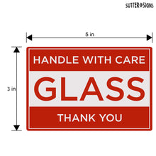 Load image into Gallery viewer, Bulk Case of 50 Sets - 100pcs Handle With Care Glass Shipping Stickers, 3" x 5" Fragile Shipping Warning Labels