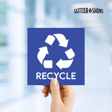 Load image into Gallery viewer, Bulk Case of 250 Sets - Trash and Recycle Stickers for Trash Cans – 4 Pack Indoor/Outdoor Vinyl Decals for Garbage &amp; Recycling Bins – Large 5" Waterproof Waste Sorting Labels (2 Black Trash, 2 Blue Recycle)