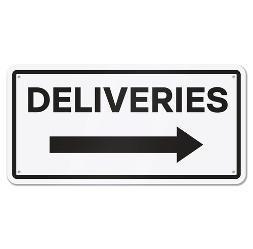 Bulk Case of 100 Signs - Deliveries with Right Arrow Sign, 12