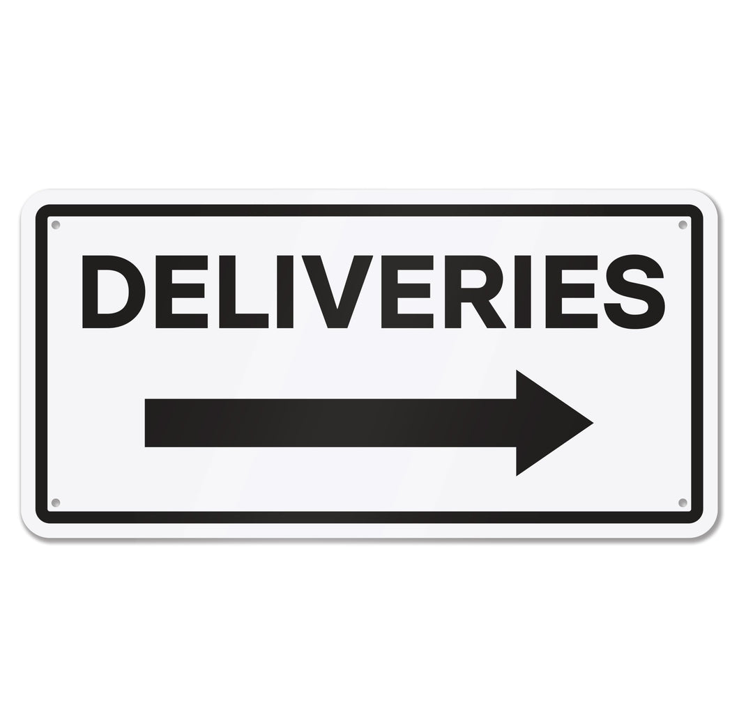 Bulk Case of 100 Signs - Deliveries with Right Arrow Sign, 12