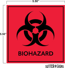 Load image into Gallery viewer, Bulk Case of 200 Sets - Biohazard Stickers Signs (Pack of 10) | Decals for Labs, Hospitals, and Industrial Use