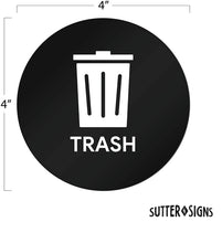 Load image into Gallery viewer, Bulk Case of 250 Sets - Sutter Signs 6pk Trash Compost Recycle Stickers for Trash Bins, 4&quot; Diameter Weatherproof Vinyl Stickers
