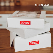 Load image into Gallery viewer, Bulk Case of 100 Rolls - Refrigerate Upon Arrival Stickers 500 Labels per Roll 1"x3" by Sutter Signs