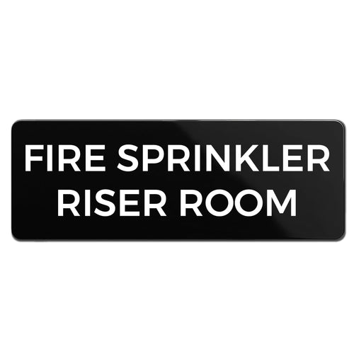 Bulk Case of 250 Signs - Fire Sprinkler Riser Room Sign, Durable ABS Plastic with Full Adhesive Backing, Sign for Door or Wall, 2x6