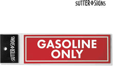 Load image into Gallery viewer, Bulk Case of 250 Sets - Sutter Signs 3pc Gasoline Only Stickers for Fuel Tank | Weatherproof Adhesive Decals for Trucks, Tractors, Fuel Cans, Gas Caps