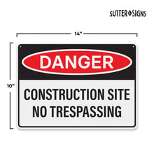 Load image into Gallery viewer, Bulk Case of 67 Sets - 4pcs Danger Construction Site Sign 14x10 inch, Plastic Sign for Construction Site, Hazard Areas, No Trespassing, Waterproof Plastic
