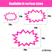Load image into Gallery viewer, Bulk Case of 150 Sets - Starburst Signs with Stickers 100pcs | 50pcs Price Sign Cards &amp; 50pcs Strong Sticker Dots. 2x3 inch (Neon)
