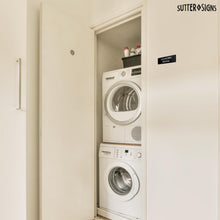 Load image into Gallery viewer, Bulk Case of 100 Signs - Laundry Room Sign 2x6", Durable ABS Plastic with Full Adhesive Backing, Sign for Door or Wall