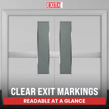 Load image into Gallery viewer, Bulk Case of 250 Sets - 3pcs Exit Sign Stickers, 10" x 4" Weatherproof UV Laminated Vinyl Exit Stickers for Office, Workplace, Business