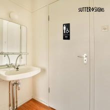 Load image into Gallery viewer, Bulk Case of 250 Sets - Men's Room Sign - Self-Adhesive ABS Plastic Braille Sign - 9" x 6"