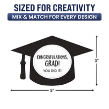 Load image into Gallery viewer, Bulk Case of 100 Sets - Graduation Cap Paper Cutouts 100pcs Bulletin Board Cut Outs for Grad, Party Decorations, Classroom, Table Decor