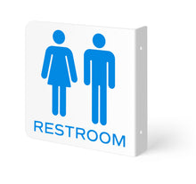 Load image into Gallery viewer, Bulk Case of 100 Sets - Unisex Restroom Sign | 6&quot; x 6&quot; Double Sided Wall Mounted Projecting Sign