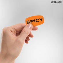 Load image into Gallery viewer, Bulk Case of 100 Rolls - 500pcs Spicy Stickers Grocery Store Hot Food Labels 1 Roll by Sutter Signs