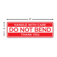 Load image into Gallery viewer, Bulk Case of 50 Rolls - 1000 pcs Do Not Bend Stickers for Shipping 1x3 Inch Roll Labels