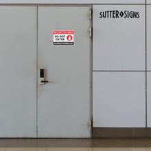 Load image into Gallery viewer, Bulk Case of 200 Sets - Restricted Area Do Not Enter Stickers, Authorized Personnel Only Signs, Self Adhesive Weatherproof Vinyl Stickers, Red/Black/White, 10" x 7" - Pack of 2