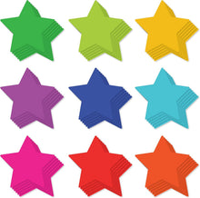 Load image into Gallery viewer, Bulk Case of 100 Sets - Large Star Paper Cutouts 54pcs | 5" Cut Out Shapes for Bulletin Board, Classroom, Decorations, Crafts