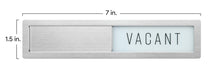 Load image into Gallery viewer, Bulk Case of 100 Signs - Vacant Occupied Sign for Bathroom Door | Stainless Steel Slider Magnet w/Included Adhesive Stickers for Mounting