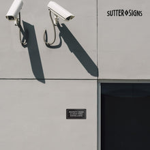 Load image into Gallery viewer, Bulk Case of 100 Signs - Property Under 24 Hour Video Surveillance Sign, 3x6" ABS Plastic Adhesive Security Camera Warning Plaque for Home &amp; Business