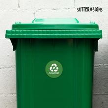 Load image into Gallery viewer, Bulk Case of 250 Sets - Sutter Signs 3pk Compost Stickers for Trash Can | 4" Weatherproof Waste Management Label Sign Decals for Garbage Cans, Yard Waste, and Outdoor Compost Bins